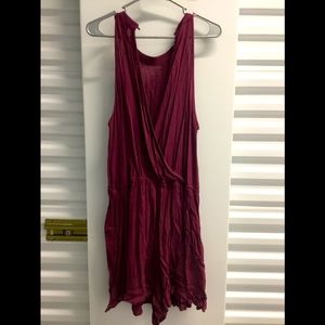 Womens maroon mossimo shirt tank romper size large